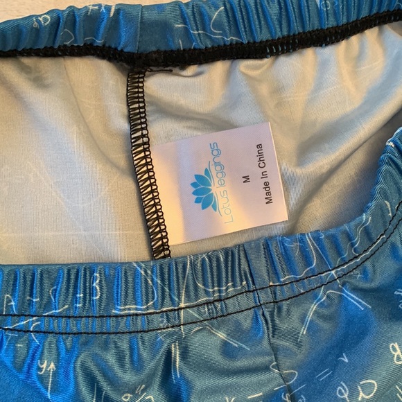 Blue leggings math equations very soft size medium - Picture 2 of 2
